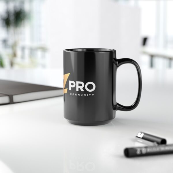 Stylish Black Mug for Traders, 15oz Coffee Cup, Perfect Gift for Crypto Enthusiasts, ZPRO Community Mug, Trendy Drinkware for Office